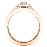 0.48 Carat (ctw) 10K Rose Gold Marquise & Round White Diamond Bridal Engagement Ring Set 1/2 CT