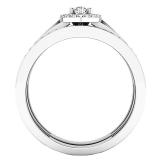 0.48 Carat (ctw) 14K White Gold Marquise & Round White Diamond Bridal Engagement Ring Set 1/2 CT