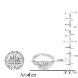 0.73 Carat (ctw) 10K White Gold Round Diamond Ladies Swirl Engagement Ring Set 3/4 CT