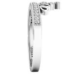 0.20 Carat (ctw) 10K White Gold Round White Diamond Ladies Bridal Crown Engagement Ring