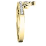 0.20 Carat (ctw) 10K Yellow Gold Round White Diamond Ladies Bridal Crown Engagement Ring