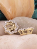 0.20 Carat (ctw) 18K Yellow Gold Round Diamond Removable Jackets For Stud Earrings 1/5 CT
