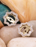 0.20 Carat (ctw) 18K Yellow Gold Round Diamond Removable Jackets For Stud Earrings 1/5 CT