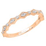 0.15 Carat (ctw) 10K Rose Gold Round Diamond Ladies Anniversary Wedding Band