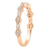 0.15 Carat (ctw) 10K Rose Gold Round Diamond Ladies Anniversary Wedding Band