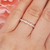 0.15 Carat (ctw) 10K White Gold Round Diamond Ladies Anniversary Wedding Band