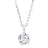 0.55 Carat (ctw) 10K White Gold Round Diamond Ladies Solitaire Pendant 1/2 CT