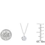 0.55 Carat (ctw) 10K White Gold Round Diamond Ladies Solitaire Pendant 1/2 CT