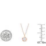 0.55 Carat (ctw) 10K Rose Gold Round Diamond Ladies Solitaire Pendant 1/2 CT