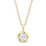0.55 Carat (ctw) 10K Yellow Gold Round Diamond Ladies Solitaire Pendant 1/2 CT
