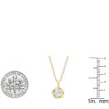 0.55 Carat (ctw) 10K Yellow Gold Round Diamond Ladies Solitaire Pendant 1/2 CT