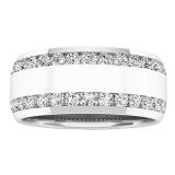 1.00 Carat (ctw) 14K White Gold Round White Diamond Ladies Anniversary Wedding Band 1 CT