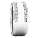 1.00 Carat (ctw) 14K White Gold Round White Diamond Ladies Anniversary Wedding Band 1 CT