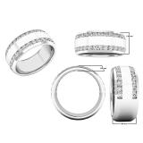 1.00 Carat (ctw) 14K White Gold Round White Diamond Ladies Anniversary Wedding Band 1 CT