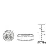 1.00 Carat (ctw) 14K White Gold Round White Diamond Ladies Anniversary Wedding Band 1 CT