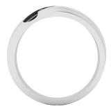 0.15 Carat (ctw) 10K White Gold Round Black Diamond Men's Wedding Band