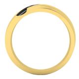 0.15 Carat (ctw) 10K Yellow Gold Round Black Diamond Men's Wedding Band
