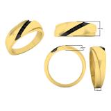0.15 Carat (ctw) 10K Yellow Gold Round Black Diamond Men's Wedding Band