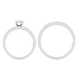 0.10 Carat (ctw) 10K White Gold Round White Diamond Ladie's & Men's Trio Set 1/10 CT