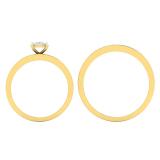 0.10 Carat (ctw) 10K Yellow Gold Round White Diamond Ladie's & Men's Trio Set 1/10 CT