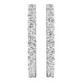2.95 Carat (ctw) 10K White Gold Round White Diamond Ladies Fine In And Out Hoop Earrings