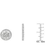 2.95 Carat (ctw) 10K White Gold Round White Diamond Ladies Fine In And Out Hoop Earrings