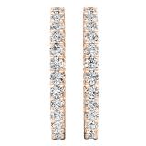 2.95 Carat (ctw) 18K Rose Gold Round White Diamond Ladies Fine In And Out Hoop Earrings