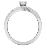 0.35 Carat (ctw) 14K White Gold Marquise Baguette & Round Diamond Bridal Ring Set 1/3 CT
