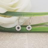 0.48 Carat (ctw) 14K White Gold Round Black & White Diamond Ladies Dangling Drop Earrings 1/2 CT