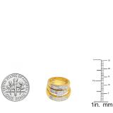 0.28 Carat (ctw) 18K Yellow Gold Plated Sterling Silver Round Diamond Men & Womens Trio Set 1/4 CT