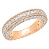 1.58 Carat (ctw) 18K Rose Gold Round Diamond Ladies Wedding Stackable Band