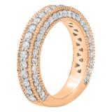 1.58 Carat (ctw) 18K Rose Gold Round Diamond Ladies Wedding Stackable Band