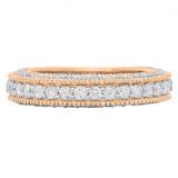 1.58 Carat (ctw) 18K Rose Gold Round Diamond Ladies Wedding Stackable Band