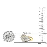 1.50 CT Round White Diamond Ladies Cluster Flower Engagement Ring 14K Yellow Gold