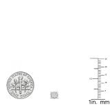 0.11 Carat (ctw) 10K White Gold Round Diamond Ladies Illusion Cluster Style Stud Earrings 1/10 CT