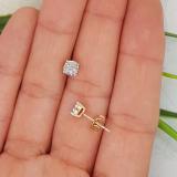 0.11 Carat (ctw) 14K Yellow Gold Round Diamond Ladies Illusion Cluster Style Stud Earrings 1/10 CT
