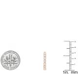 0.25 Carat (ctw) 14K Rose Gold Round White Diamond Ladies Huggies Hoop Earrings 1/4 CT