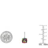 Sterling Silver 8 MM Each Cushion Mystic Topaz Ladies Drop Style Dangling Earrings