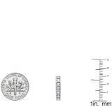 0.10 Carat (ctw) Sterling Silver Round White Diamond Ladies Huggies Hoop Earrings 1/10 CT
