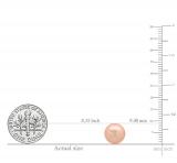 9mm Round Pink Pearl Ball Post Stud Earrings in 14K Yellow Gold in Screw Back