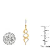 0.12 Carat (ctw) 10K Yellow Gold Round White Diamond Ladies Infinity Swirl Dangling Earrings