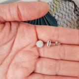 0.50 Carat (ctw) 10K White Gold Round White Diamond Ladies Cluster Stud Earrings 1/2 CT