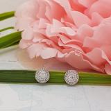 0.50 Carat (ctw) 10K White Gold Round White Diamond Ladies Cluster Stud Earrings 1/2 CT