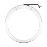 Platinum Plated Sterling Silver Ladies Contour Plain Wedding Band