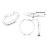 Platinum Plated Sterling Silver Ladies Contour Plain Wedding Band