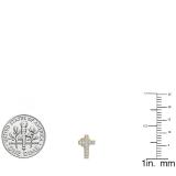 0.10 Carat (ctw) 14K Yellow Gold Round White Diamond Ladies Cross Stud Earrings 1/10 CT