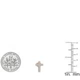0.10 Carat (ctw) 18K Rose Gold Round White Diamond Ladies Cross Stud Earrings 1/10 CT