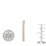 2.00 Carat (ctw) 10K Yellow Gold Round White Diamond Ladies Hoop Earrings 2 CT