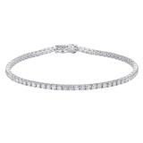3.00 Carat (ctw) 10K White Gold Round White Diamond Ladies Tennis Bracelet