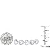 0.05 Carat (ctw) Sterling Silver Round White Diamond Ladies Heart Bracelet